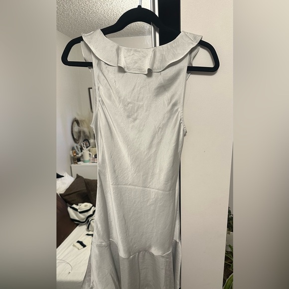 Aritzia Hera Satin Silver Dress - Picture 5 of 5